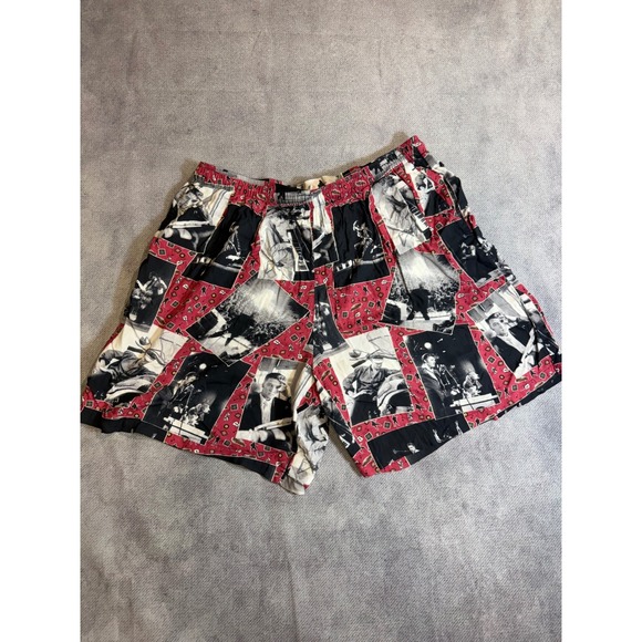 reyn spooner Other - Vintage Elvis Presley by Reyn Spooner Mens XL Shorts Red Black Collage Hawaii